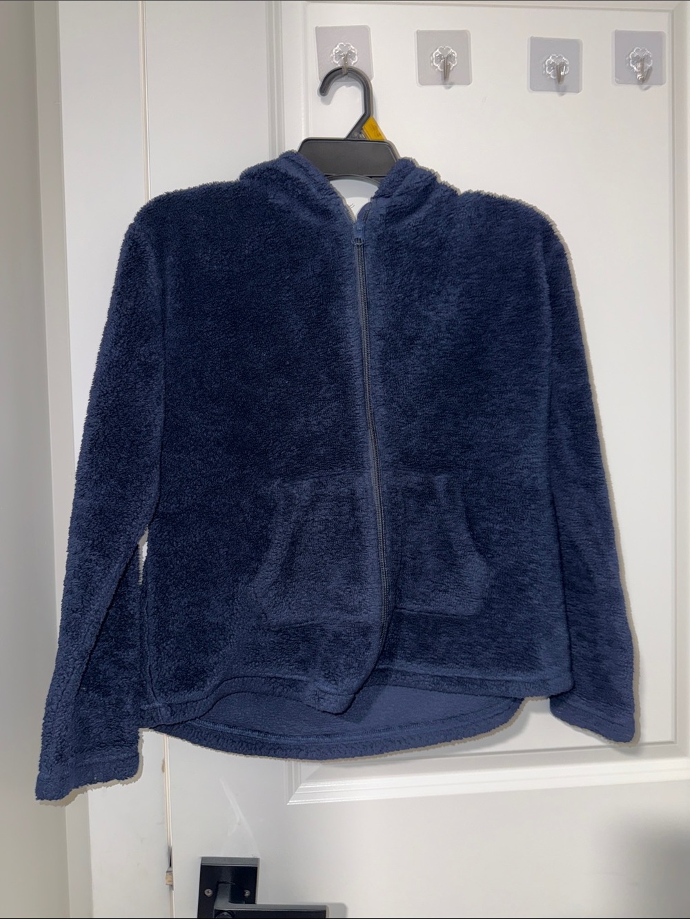 The Children's Place Navy Plush Hooded Zip Jacket Girls